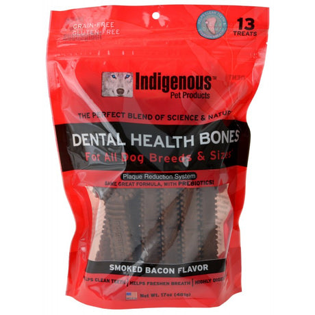 39 count (3 x 13 ct) Indigenous Dental Health Bones Smoked Bacon Flavor