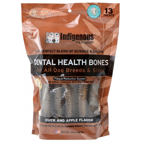 13 count Indigenous Dental Health Bones Duck and Apple Flavor