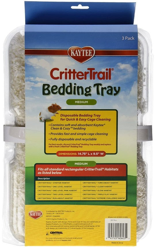 9 count (3 x 3 ct) Kaytee CritterTrail Bedding Tray