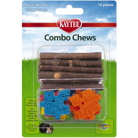 1 count Kaytee Combo Chew Apple Wood and Crispy Puzzle