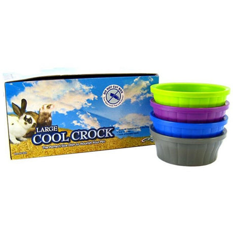 Large - 1 count Kaytee Cool Crock Small Pet Bowl Assorted Colors