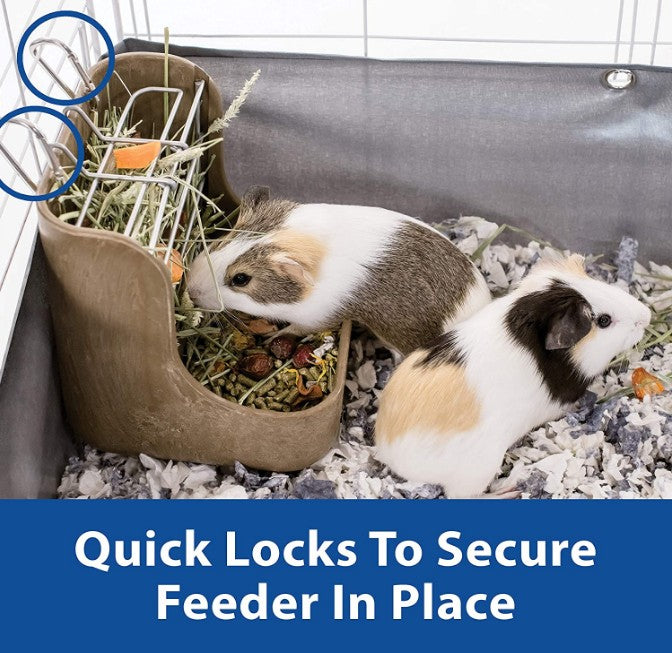 Kaytee Hay and Food Bin with Quick Locks Small Animal Feeder - PetMountain.com