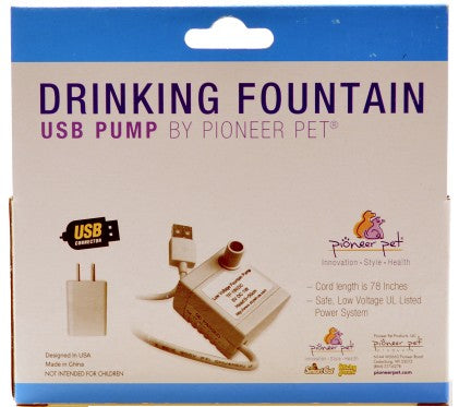 Pioneer Pet Drinking Fountain Pump USB Plug With Transformer - PetMountain.com