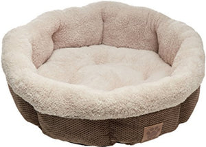 Precision Pet SnooZZy Natural Surroundings Shearling Round Pet Bed Coffee - PetMountain.com