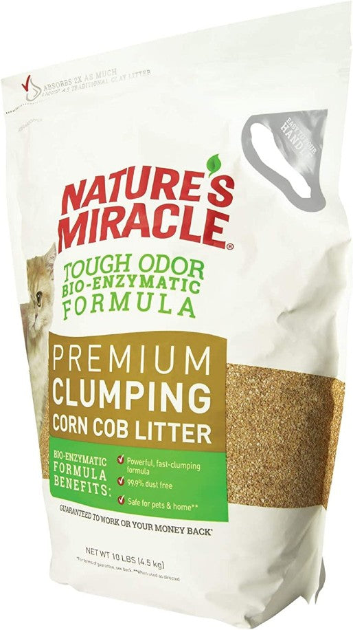 10 lb Natures Miracle Premium Clumping Corn Cob Litter for Cats