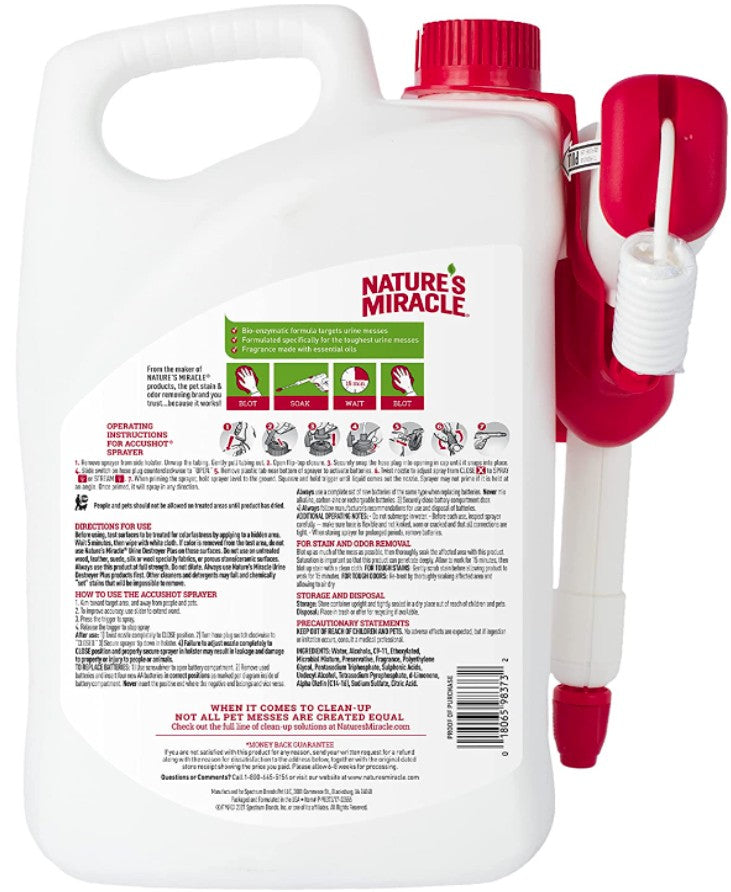 170 oz Natures Miracle Urine Destroyer Plus for Dogs with AccuShot Sprayer