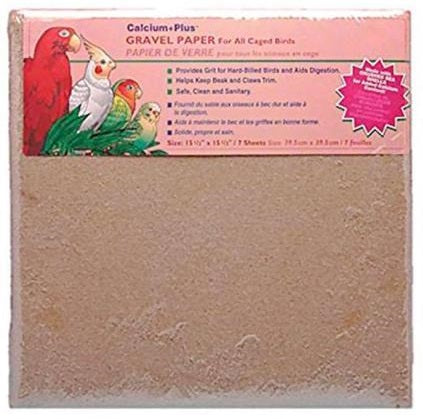 15.5" x 15.5" - 7 count Penn Plax Calcium Plus Gravel Paper for Caged Birds