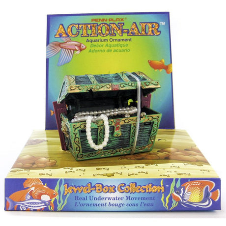 Penn Plax Action-Air Mini Treasure Chest Aerating Aquarium Ornament - PetMountain.com