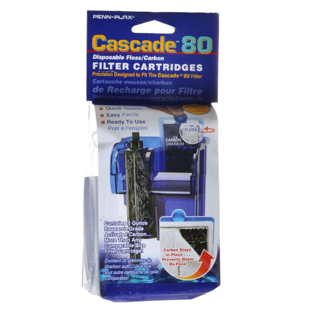 Cascade 80 Power Filter Disposable Floss / Carbon Filter Cartridges - PetMountain.com
