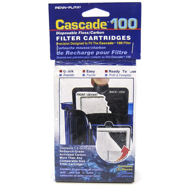 Cascade 100 Power Filter Disposable Floss/Carbon Filter Cartridge - PetMountain.com