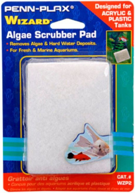 1 count Penn Plax Wizard Algae Scrubber Pad for Acrylic or Plastic Aquariums