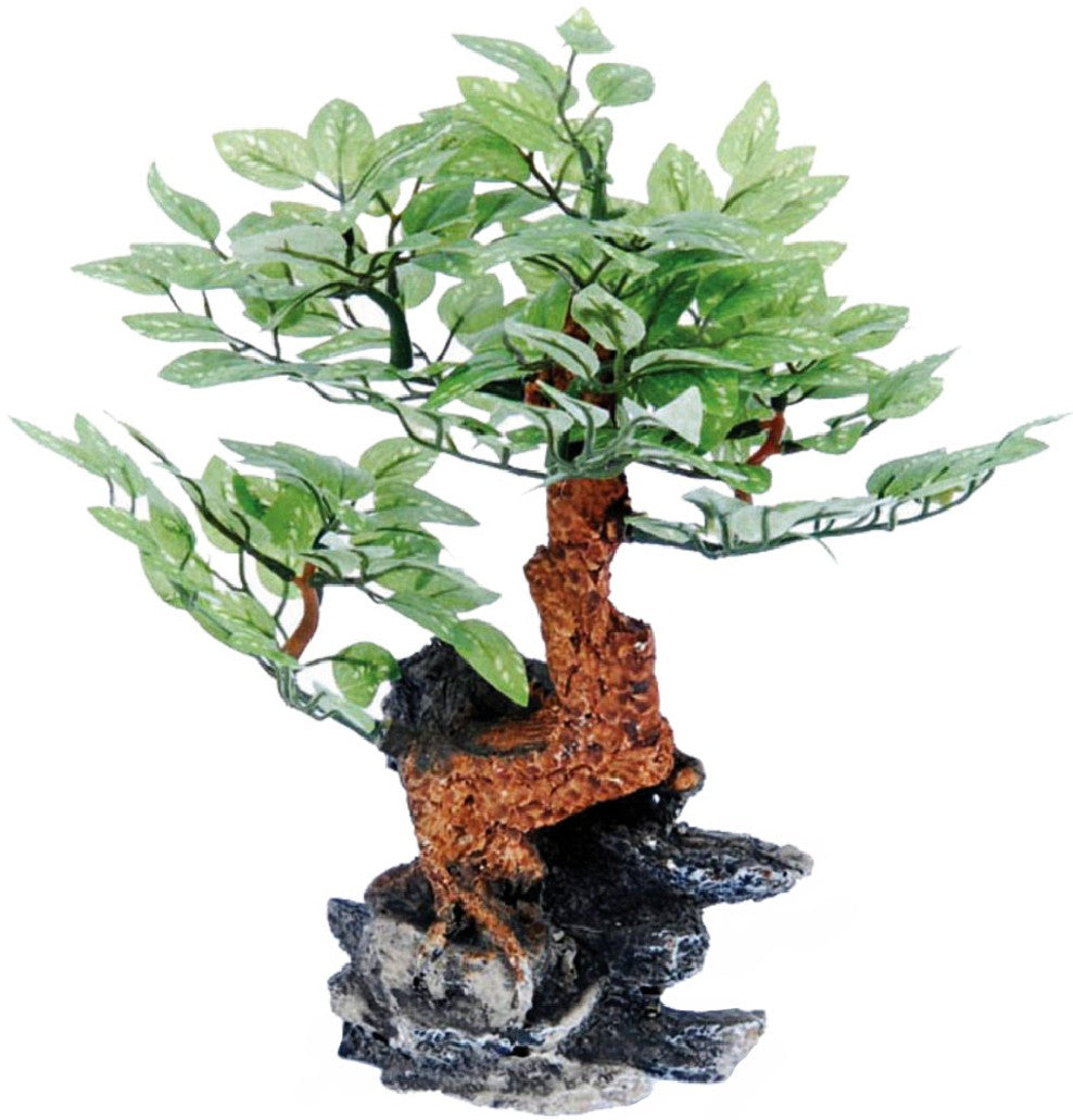 Penn Plax Bonsai Tree on Rock Aquarium Ornament - PetMountain.com