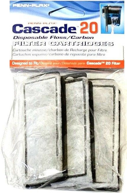 3 count Cascade 20 Power Filter Replacement Carbon Filter Cartridges