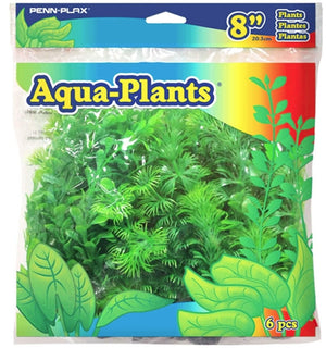 Penn Plax Plastic Plant Pack 8" Green - PetMountain.com