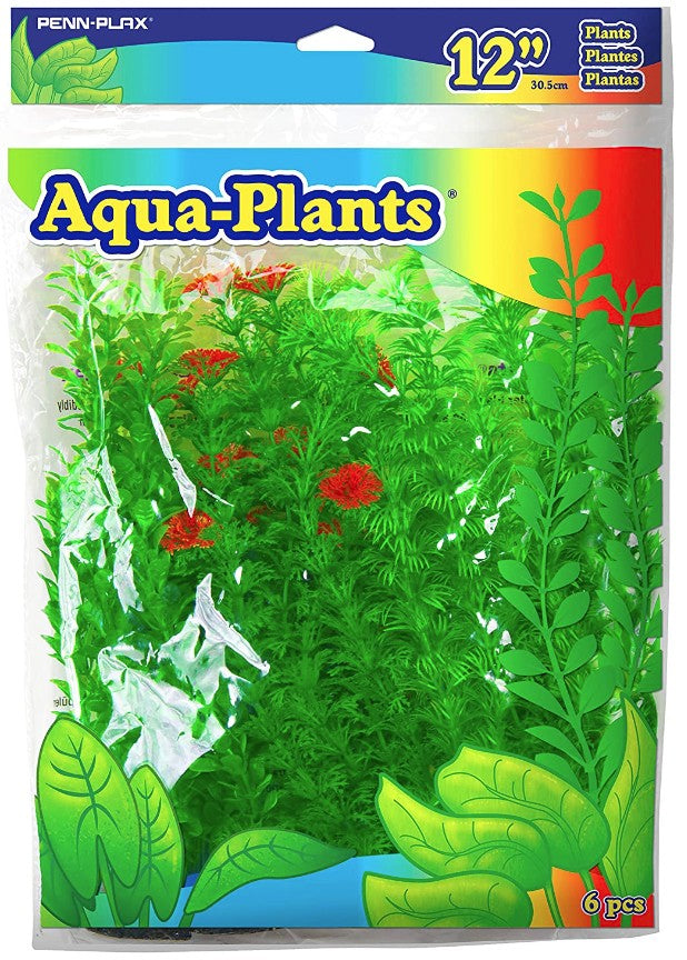 Penn Plax Plastic Plant Pack Green Aquarium Plants - PetMountain.com