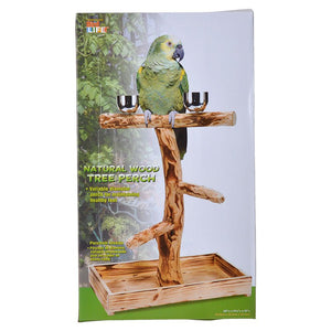 Large - 1 count Penn Plax Bird Life Natural Wood Tree Perch