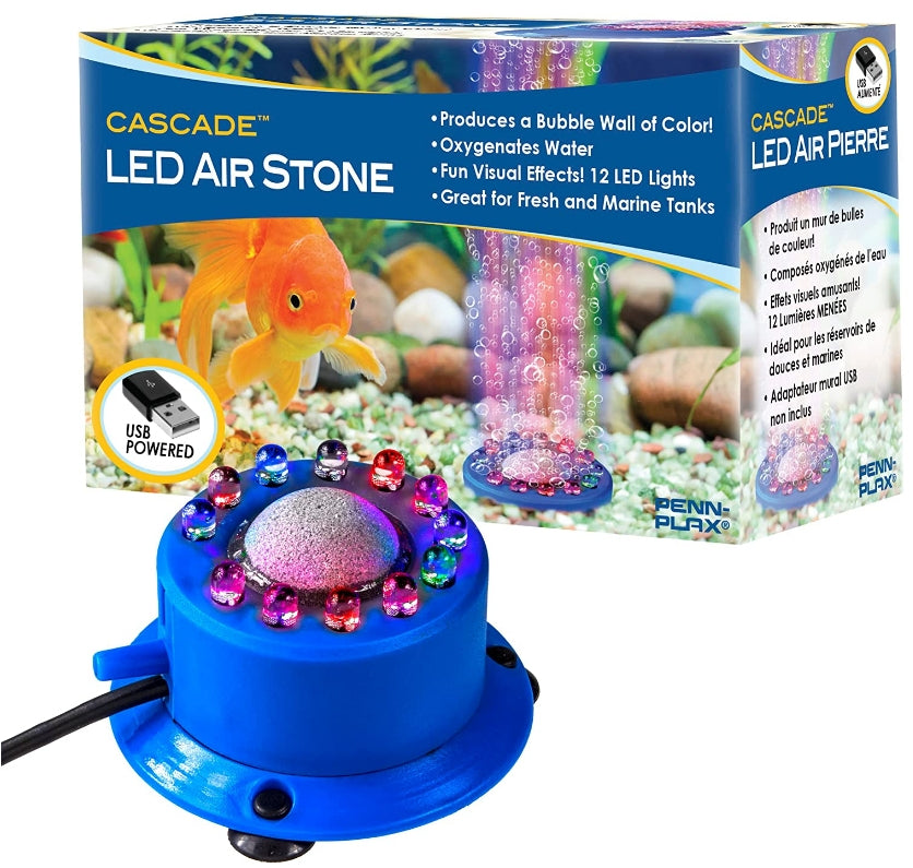 1 count Penn Plax Cascade LED Round Air Stone