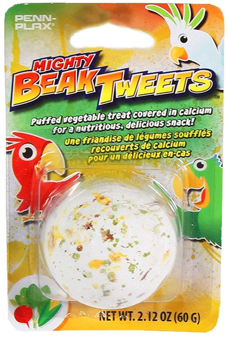 15 count Penn Plax Mighty Beak Tweets Puffed Vegetable Bird Treat