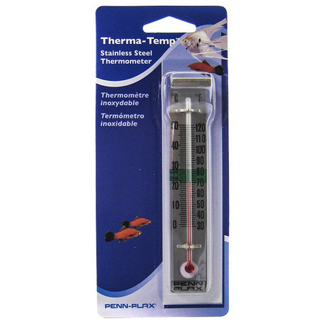 6 count Penn Plax Therma-Temp Stainless Steel Thermometer