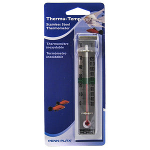 1 count Penn Plax Therma-Temp Stainless Steel Thermometer