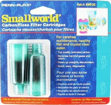 12 count (6 x 2 ct) Penn Plax Small World Replacement Cartridge for the Fishbowl Filter