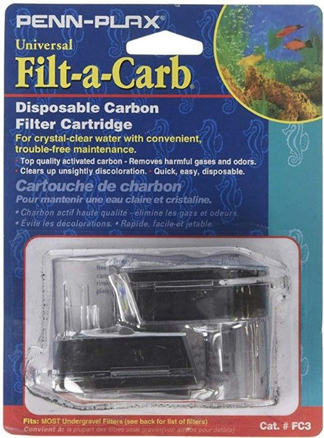 2 count Penn Plax Filt-a-Carb Universal Carbon Under Gravel Filter Cartridge