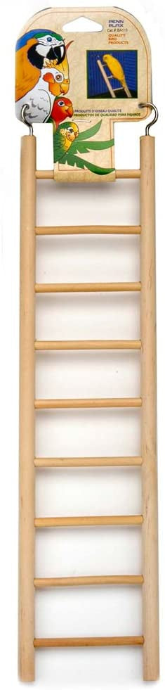 9 step - 1 count Penn Plax Natural Wooden Ladder for Birds