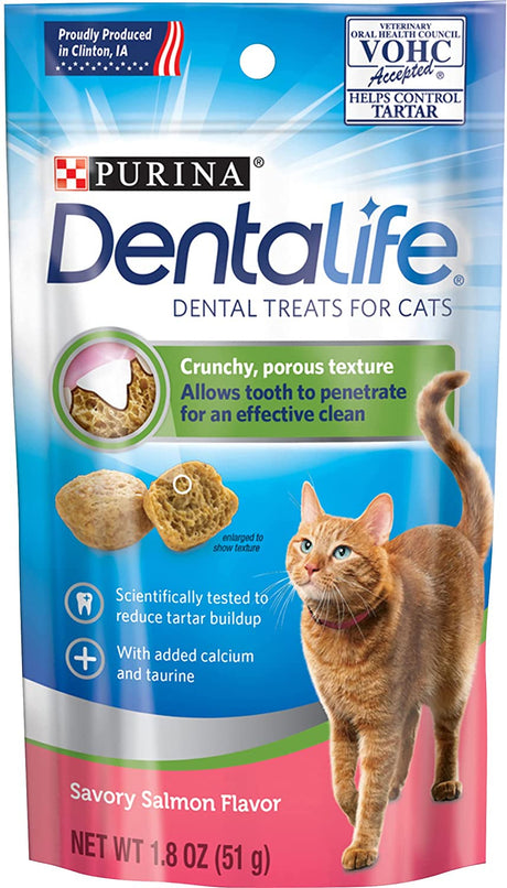 9 oz (5 x 1.8 oz) Purina DentaLife Dental Treats for Cats Salmon