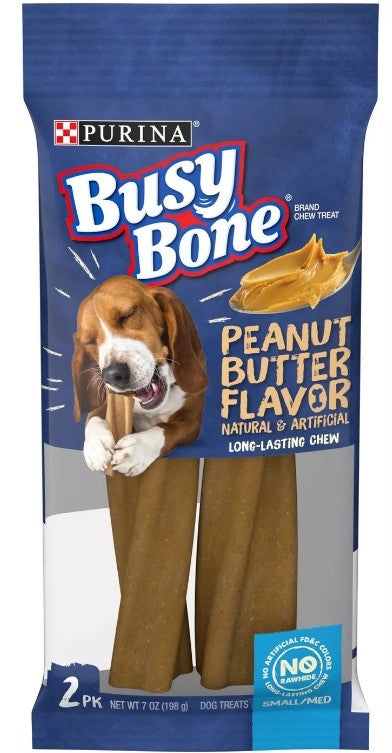 42 oz (6 x 7 oz) Purina Busy Bone Dog Chew Peanut Butter