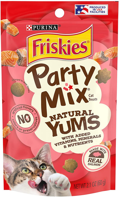 14.7 oz (7 x 2.1 oz) Friskies Party Mix Naturals Cat Treats Real Salmon