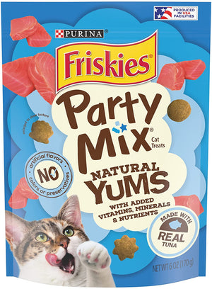 36 oz (6 x 6 oz) Friskies Party Mix Natural Yums Cat Treats Made with Real Tuna