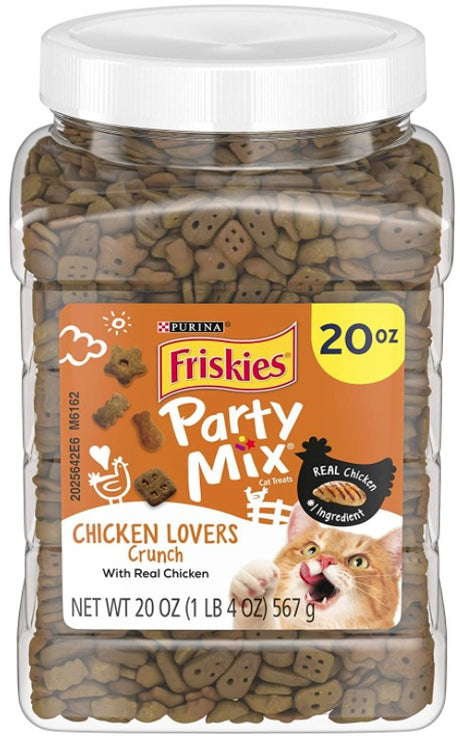 60 oz (3 x 20 oz) Friskies Party Mix Crunch Treats Chicken Lovers