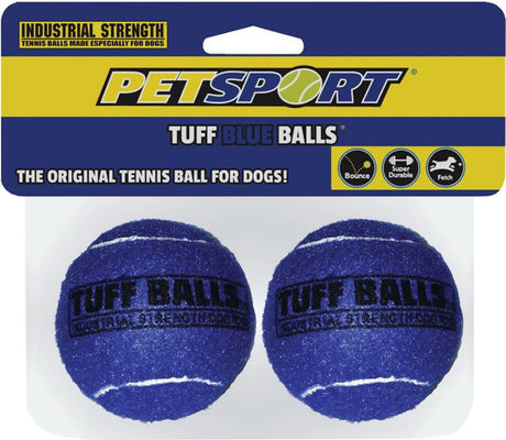 18 count (9 x 2 ct) Petsport Tuff Blue Balls Industrial Strength Dog Toy