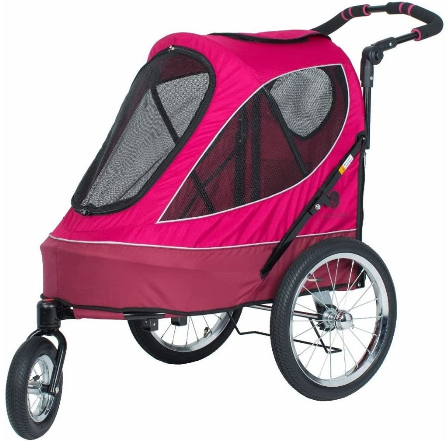 Petique All Terrain Pet Jogger Stroller for Dogs and Cats Berry - PetMountain.com