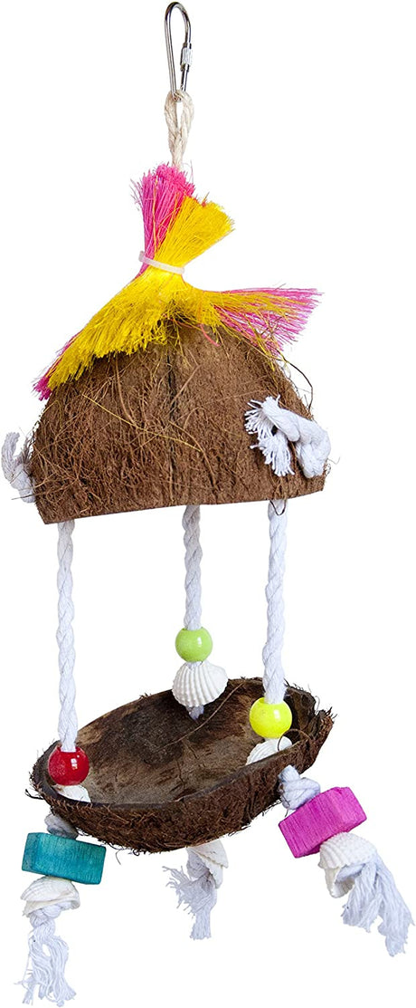 6 count (6 x 1 ct) Prevue Tropical Teasers Tiki Hut Bird Toy
