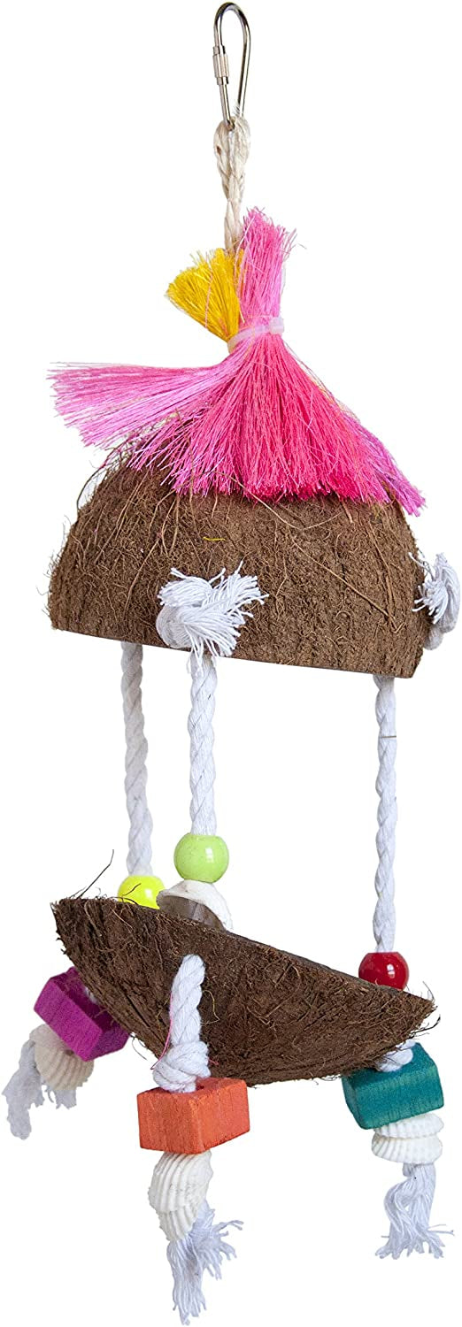 Prevue Tropical Teasers Tiki Hut Bird Toy - PetMountain.com