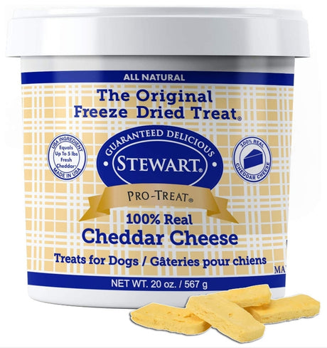 20 oz Stewart Freeze Dried Cheddar Cheese Dog Treats