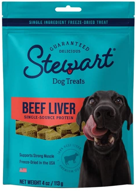 12 oz (3 x 4 oz) Stewart Freeze Dried Beef Liver Treats Resalable Pouch