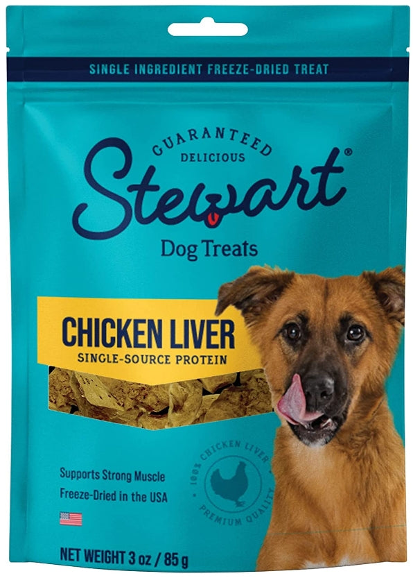 Stewart Freeze Dried Chicken Liver Treats Resalable Pouch - PetMountain.com
