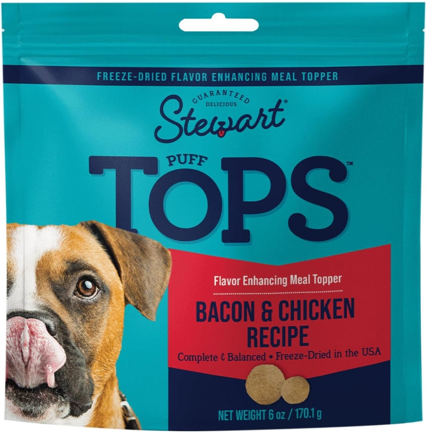 Stewart PuffTops Freeze Dried Bacon and Chicken Food Topper - PetMountain.com