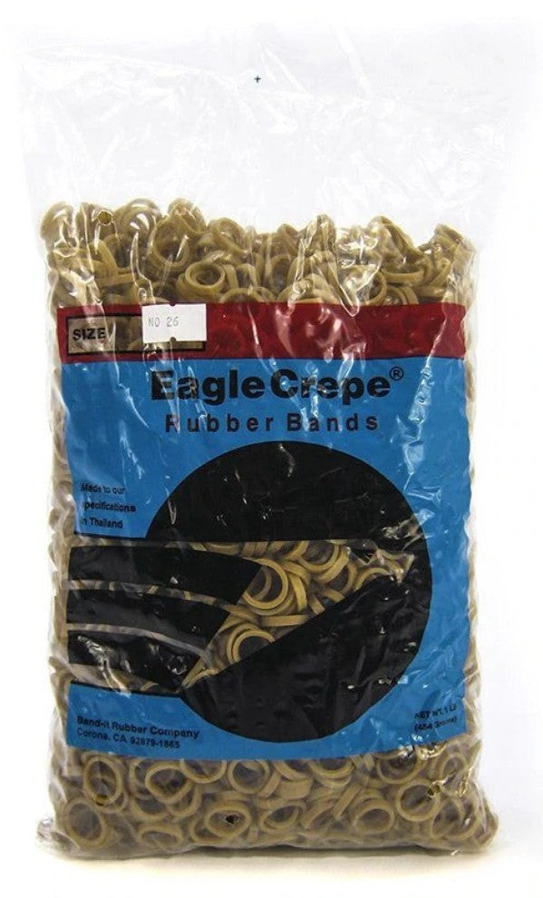 Elkay Plastics Eagle Crepe Rubber Bands Size Number 26 Bulk 1 lb Bag - PetMountain.com