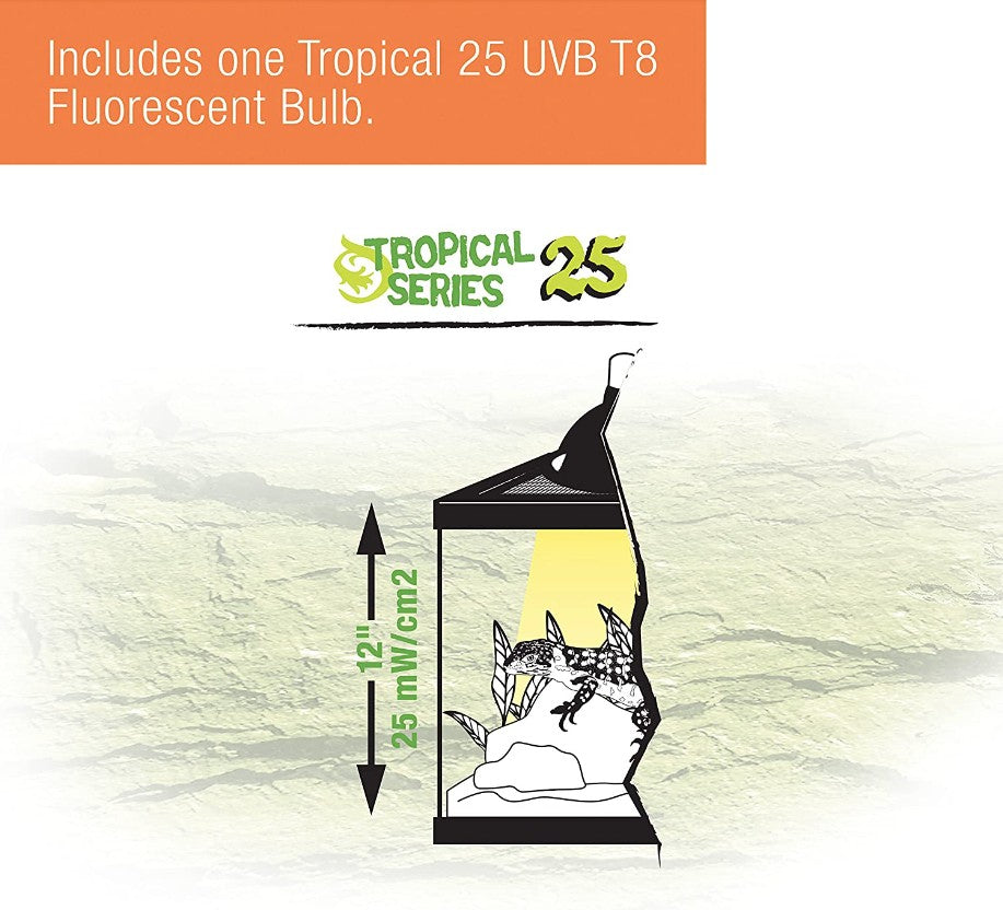 Zilla Slimline Tropical Fixture T8 UVB Reptile Light - PetMountain.com