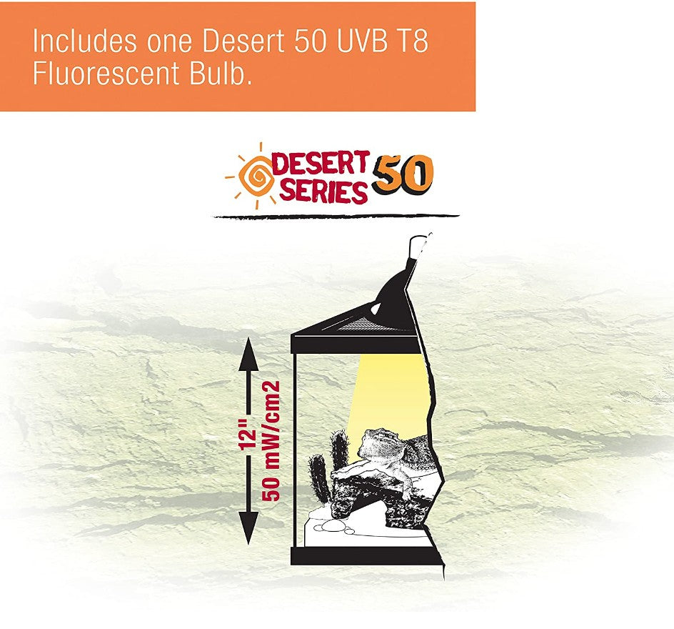 Zilla Slimline Desert Fixture UVB T8 Fluorescent Light - PetMountain.com