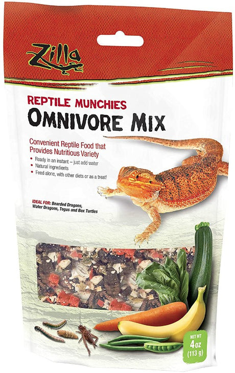 24 oz (6 x 4 oz) Zilla Reptile Munchies Omnivore Mix