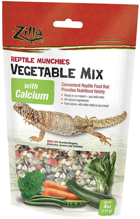 24 oz (6 x 4 oz) Zilla Reptile Munchies Vegetable Mix with Calcium