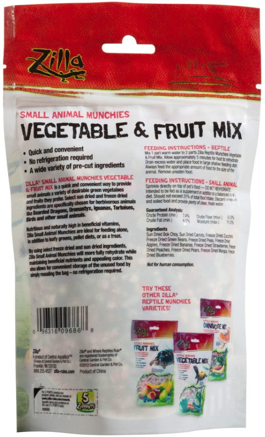 Zilla Small Animal Munchies Vegetable and Fruit Mix - PetMountain.com