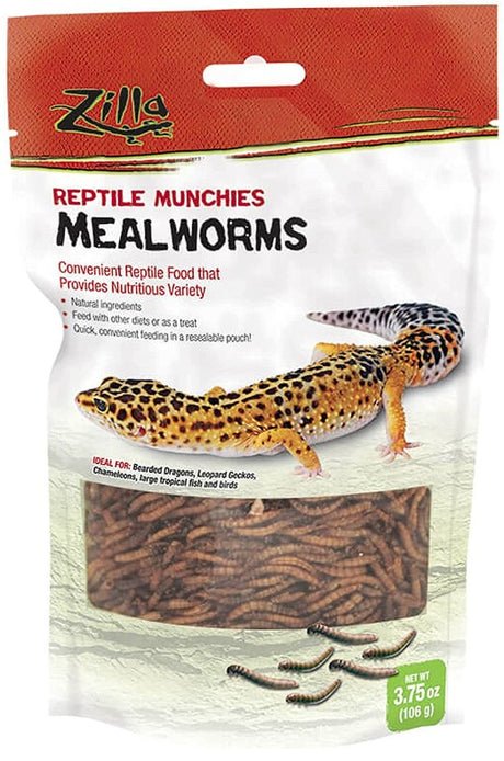 22.5 oz (6 x 3.75 oz) Zilla Reptile Munchies Mealworms