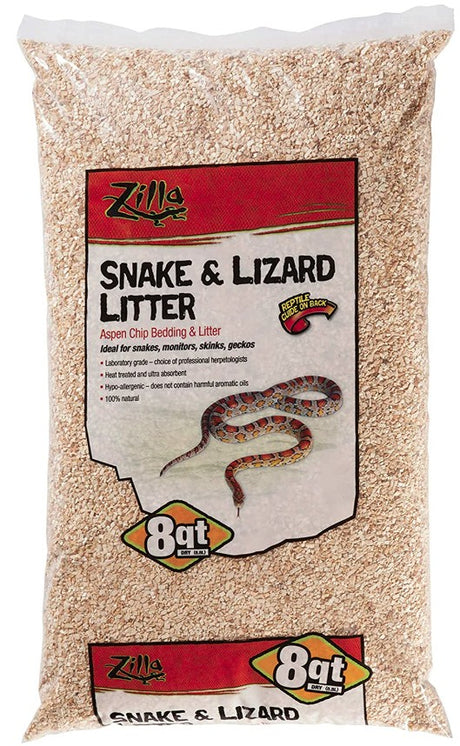8 quart Zilla Lizard Litter Aspen Chip Bedding and Litter