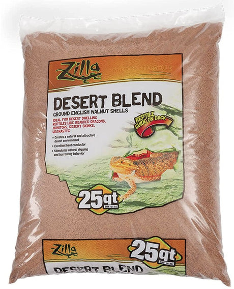 25 quart Zilla Desert Blend Ground English Walnut Shells Reptile Substrate