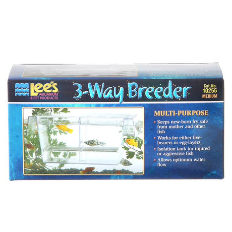 6 count Lees 3-Way Breeder Tank for Live-Bearer or Egg-Layer Aquarium Fish